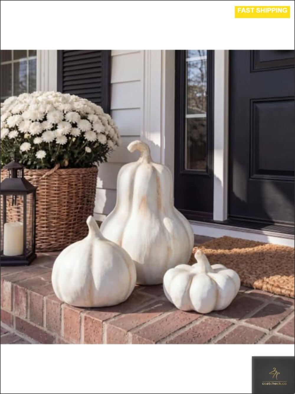 Set of 3 Handcrafted Terracotta Pumpkins Fall Decor